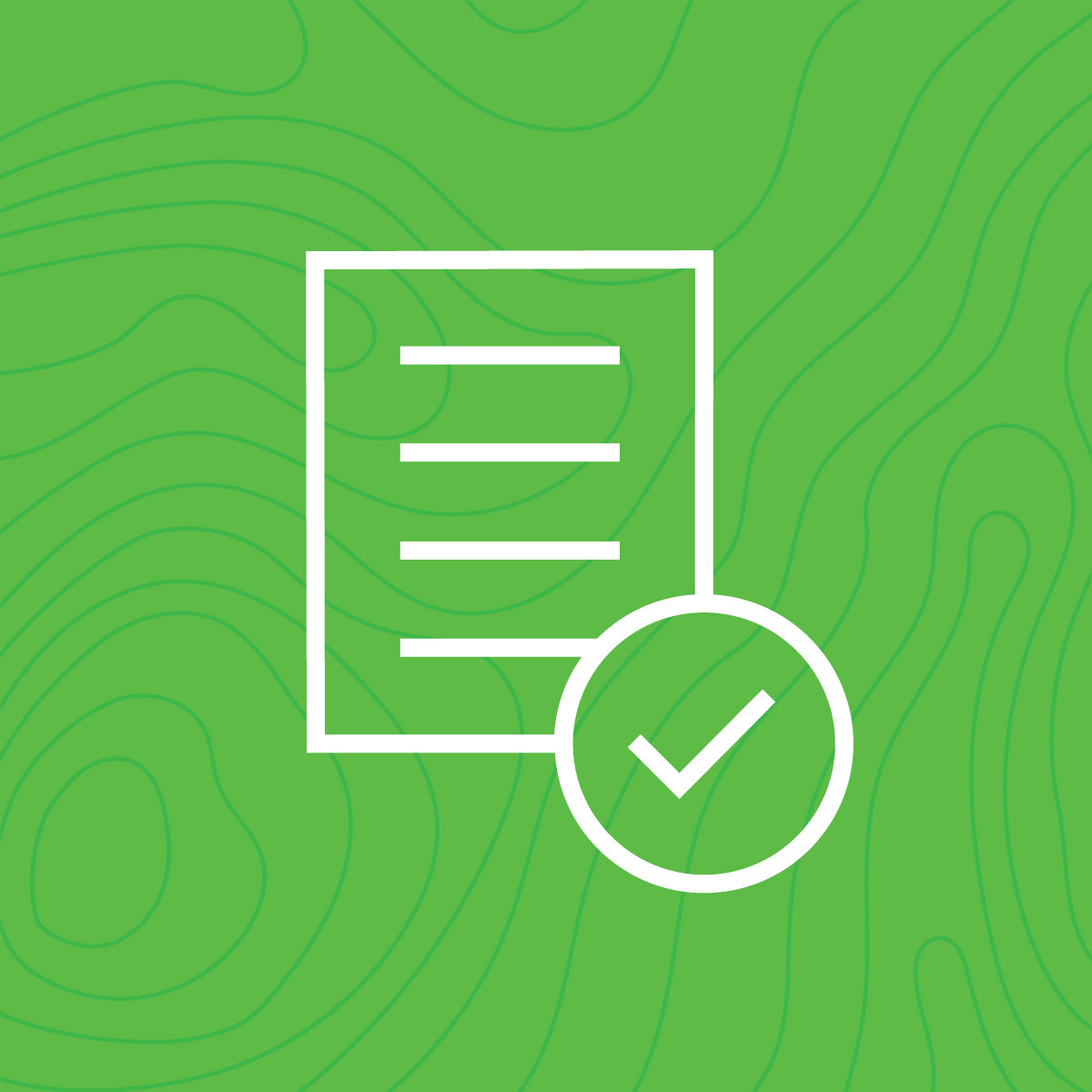 icon of list with checkmark on green background