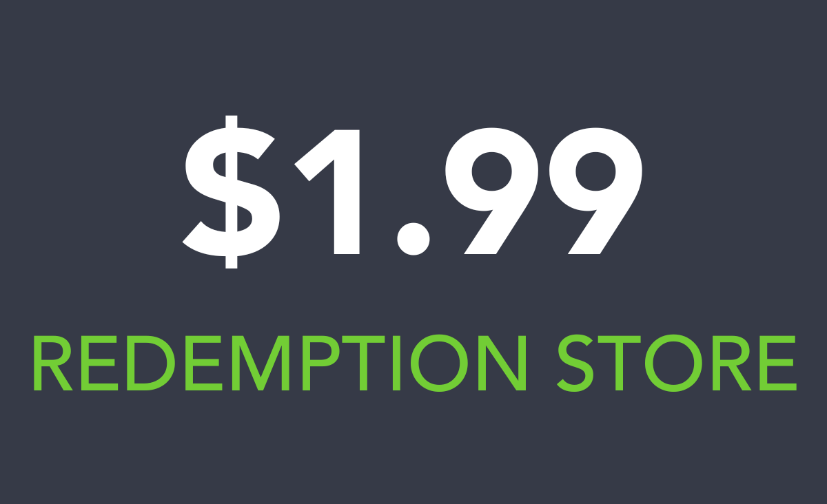 ordermygear redemption store pricing graphic $1.99