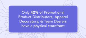 purple image with font about 42% of ppds have physical storefronts