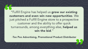 Quote from Tee Pee Advertising about OMG x STAHLS' Fulfill Engine