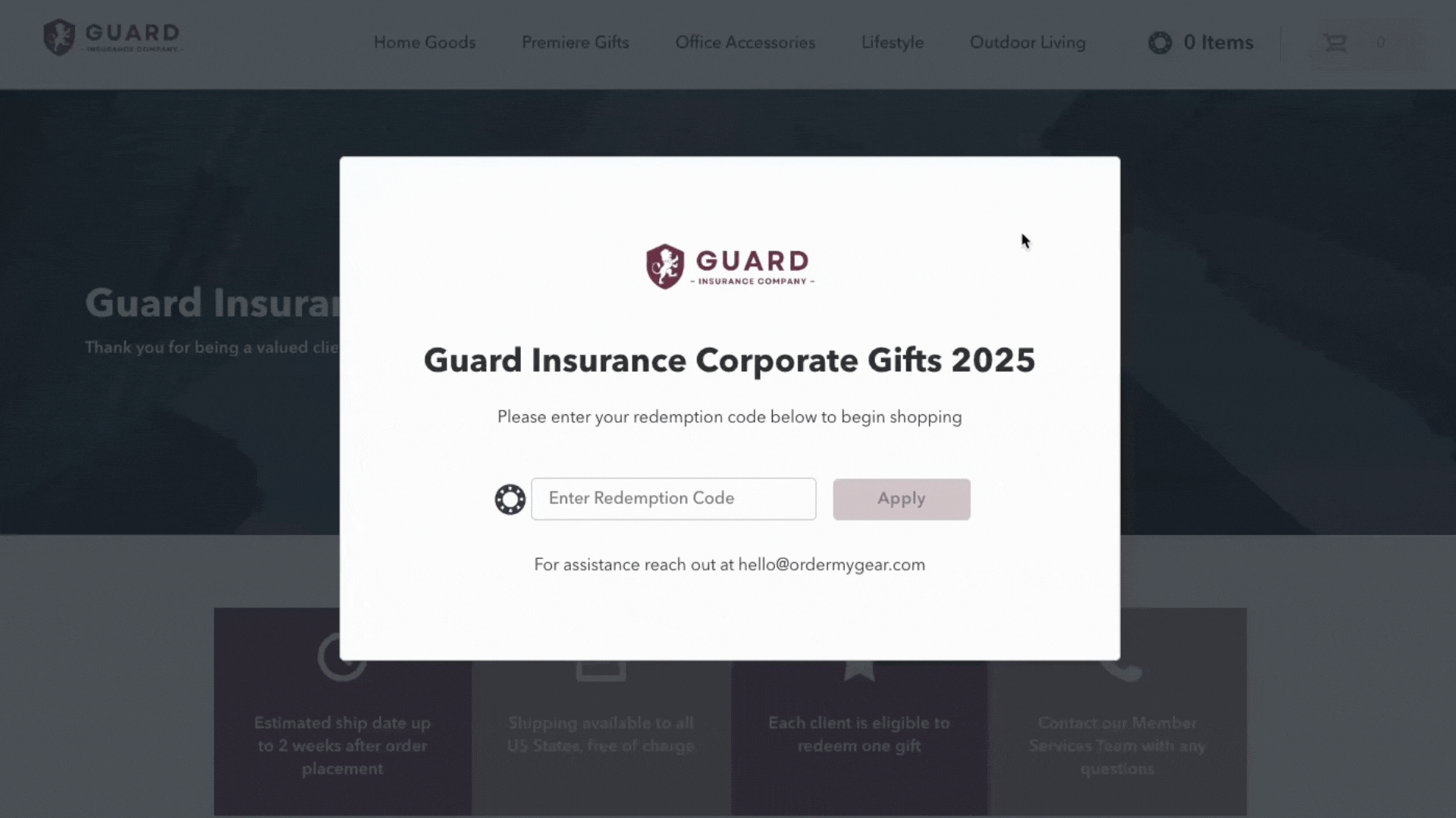 Gif of typing in Redemption Code for an online Redemption Store