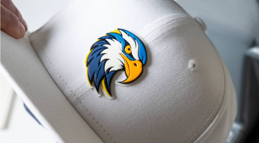 Liquid 3D™ design logo of an eagle on a whit hat