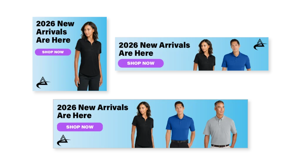 Variety of digital ad formats from a single supplier campaign.