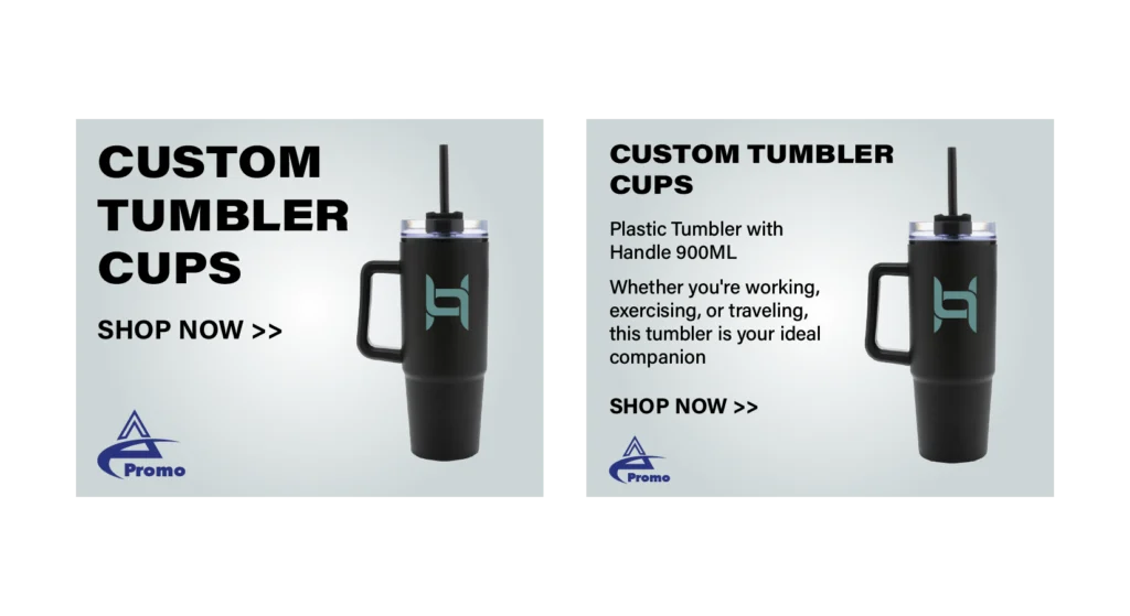 Comparison of a clean, simple digital ad next to a cluttered ad with excessive text.