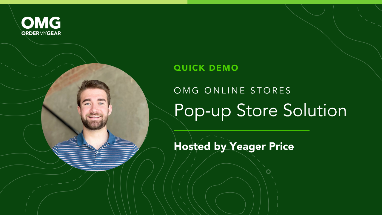 Pop-up Store Demo video thumbnail cover slide with a picture of presenter, Yeager Price