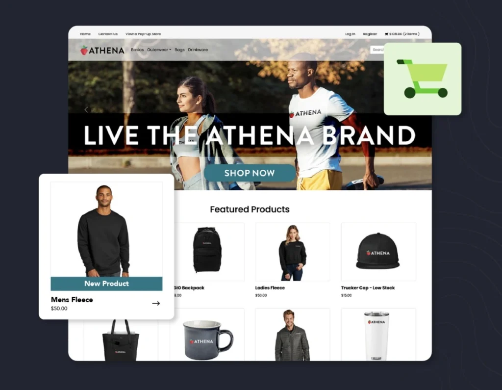screenshot of an online store for branded merchandise glossary